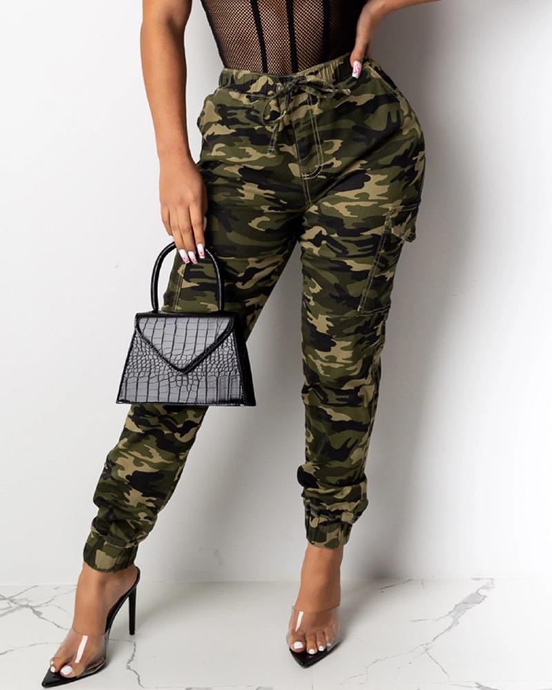 Camouflage Drawstring Design Cargo Pants Online. Discover hottest trend