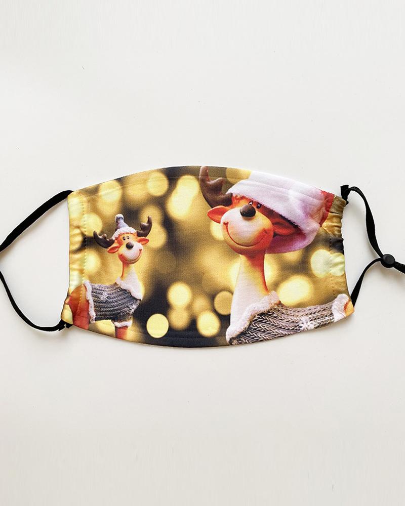 

Christmas Santa Reindder Print PM 2.5 Face Mask With Fliter For Adults, Style3