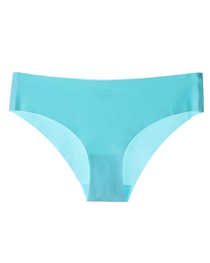 

Skinny Low Waist Solid Color Seamless Panties, Blue