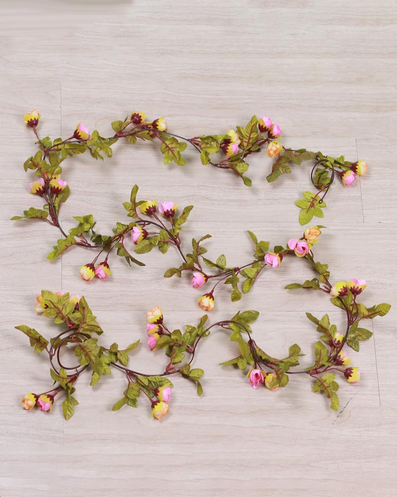 

Flower Garland Artificial Rose Vines Hanging Fake Floral Decorations Wedding Party Garden Wall Decor, Pink