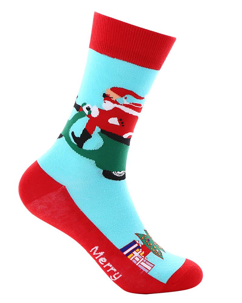 

1Pair Christmas Character Santa Graphic Print Cartoon Crew Socks, Style7