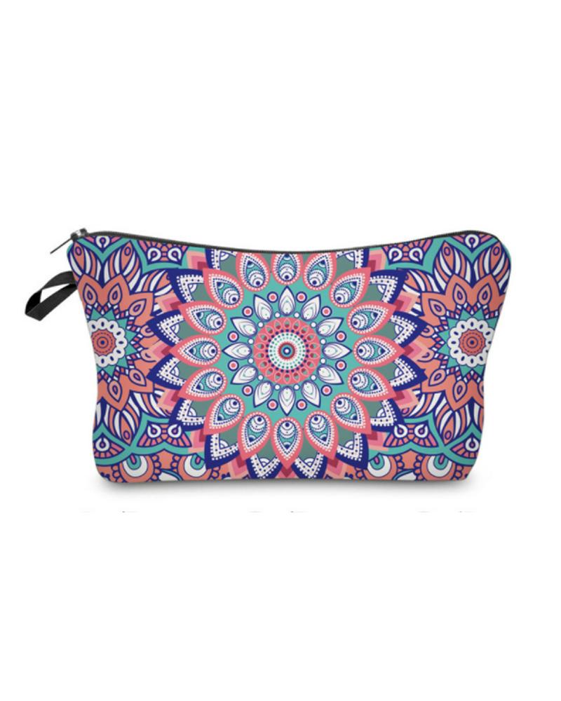 

Mandala Print Makeup Bag Portable Cosmetic Beauty Travel Pouch Multifunctional Case Toiletry Organizer, Style8