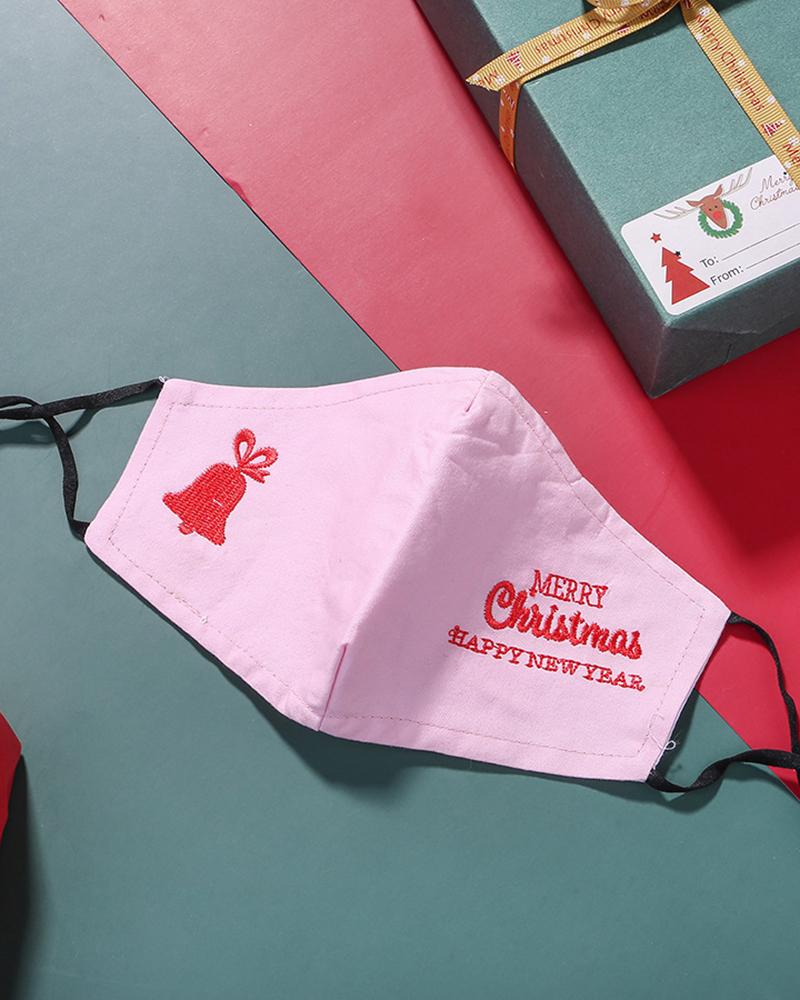 

Christmas Pattern Embroidery Face Mask With Filter For Adult, Style14