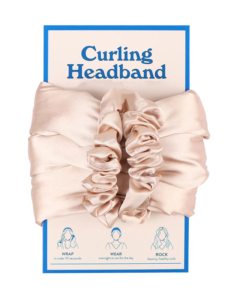 

Heatless Curling Headband Overnight Natural Rod Ribbon Lazy Hair Curlers Wraps Kit For Long Hair, Apricot