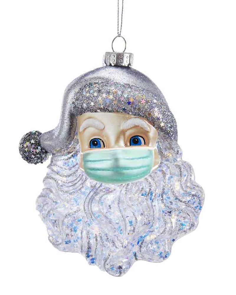 

Christmas Santa Wearing a Face Mask Ornament, Style1