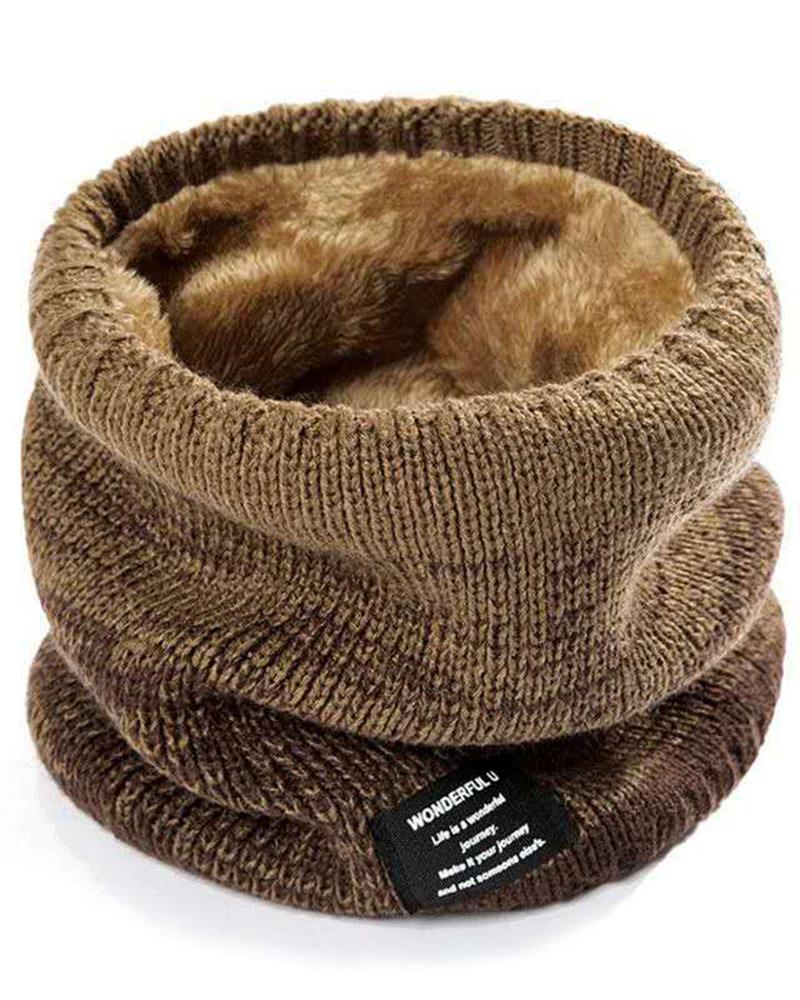 

Women's Neck Warmer Fleece Lined Knitted Gaiter Double-layer Thick Winter Warm Windproof Circle Scarf, Coffee