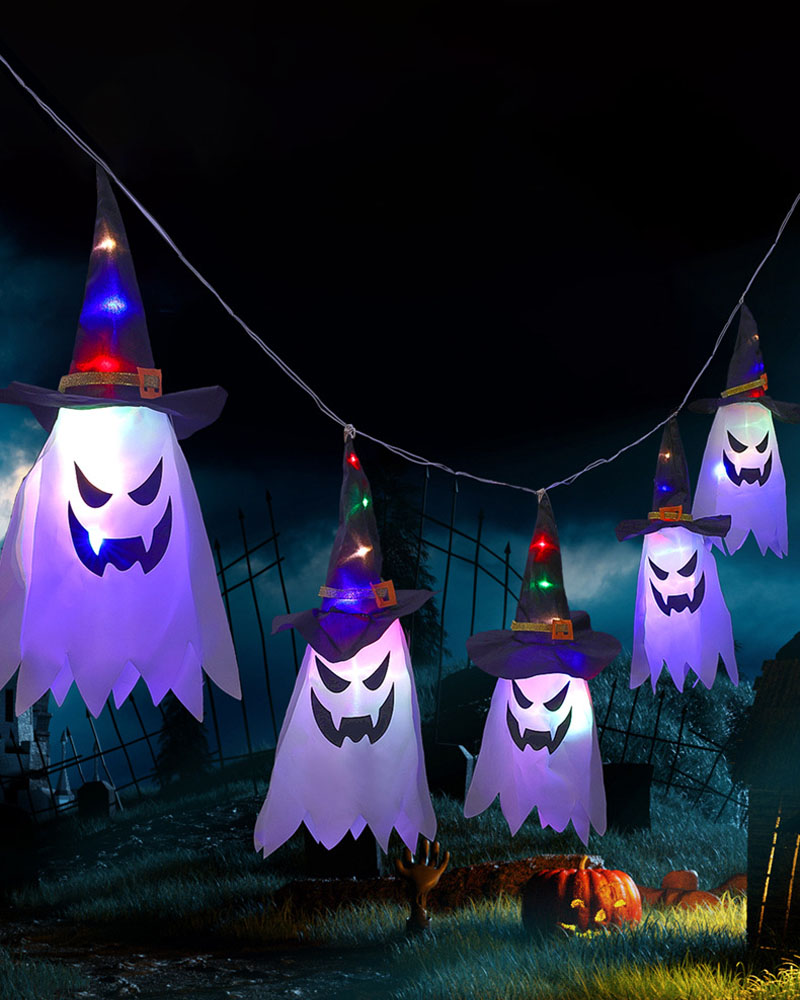 

Halloween LED String Lights Halloween Decor Lights Steady/Flickering Modes Spooky Halloween Garden Yard Outside Decoration, Style1