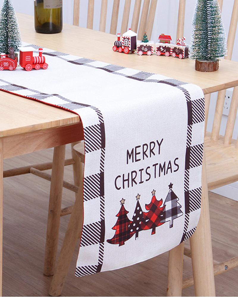 

1pc Christmas Table Runner Seasonal Winter Holiday Kitchen Dining Table Decoration Indoor Outdoor Home Party Supplies, Style2