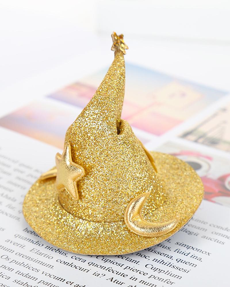 

Halloween Witch Hat Cosplay Props Party Masquerade Kids Costume Accessories Party Decoration Ornaments, Gold