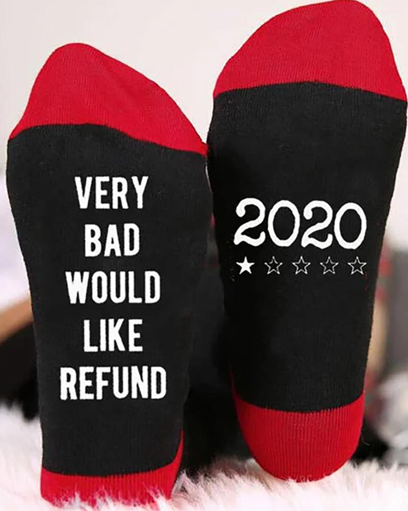 

Men Slogan / Letter Print Colorblock Socks, Style5