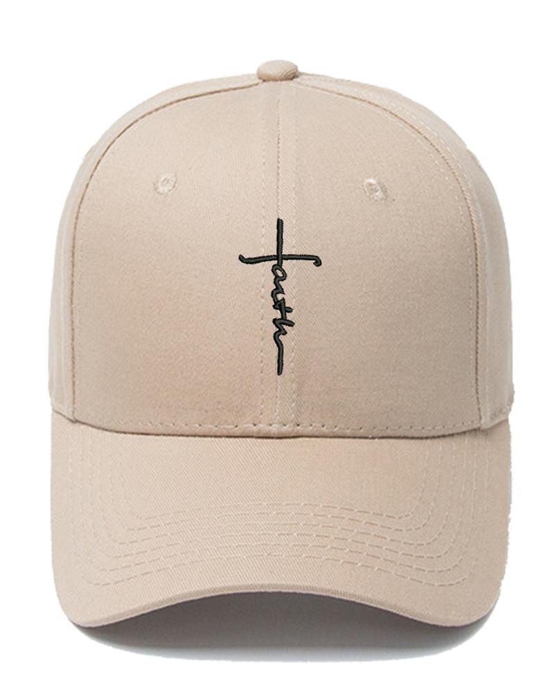 

Faith Embroidery Baseball Cap, Khaki