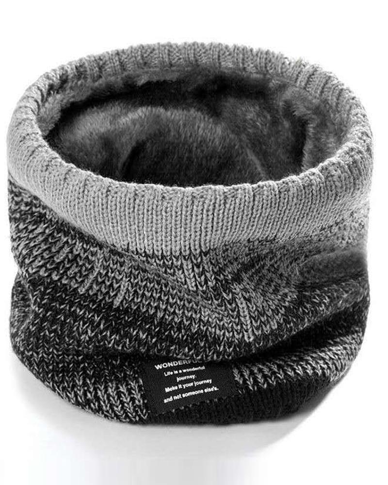 

Women's Neck Warmer Fleece Lined Knitted Gaiter Double-layer Thick Winter Warm Windproof Circle Scarf, Gray