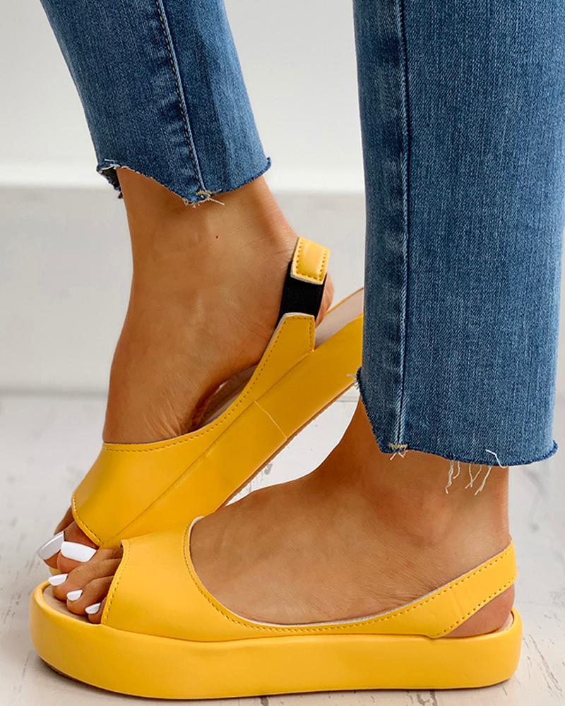 

Candy Color Peep Toe Slingback Sandals, Yellow