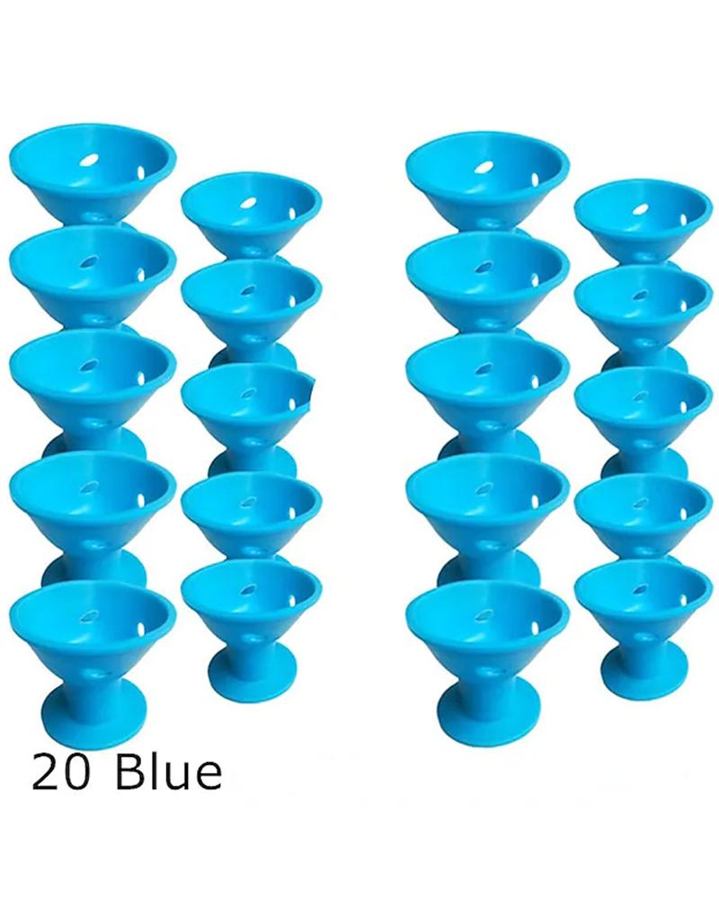 

20pcs Heatless Magic Hair Curlers Silicone Rollers Professional DIY Curling Hairstyle Tools Accessories, Blue
