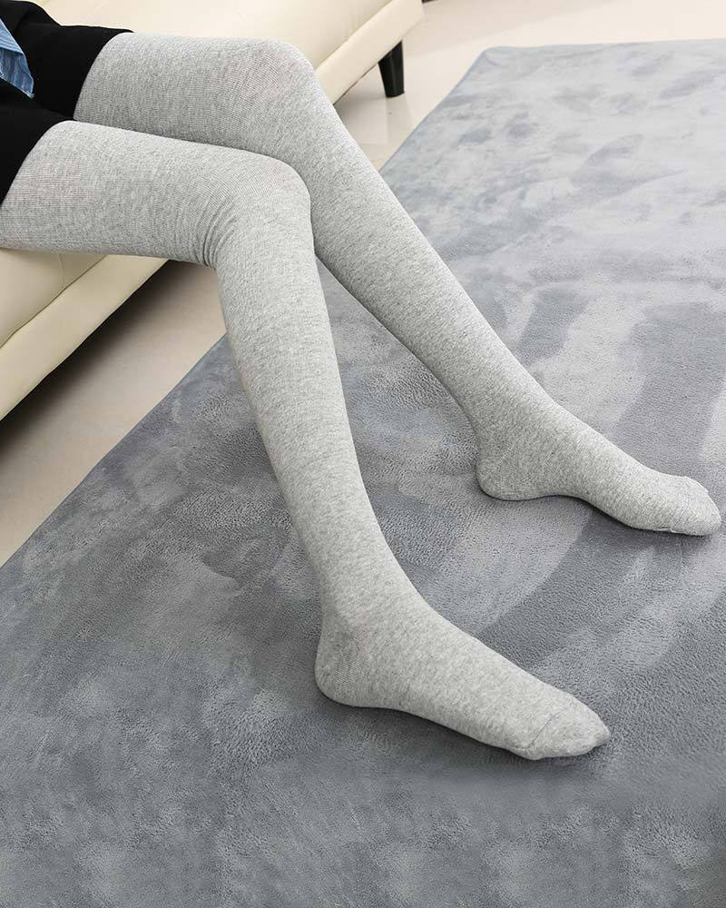 

Over Knee Thigh High Socks Cotton Leg Warmers, Light gray