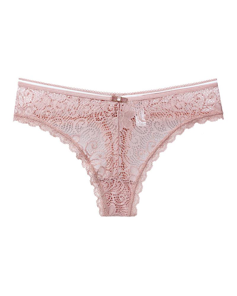 

Sexy Lace Skinny Thong Panties, Pink