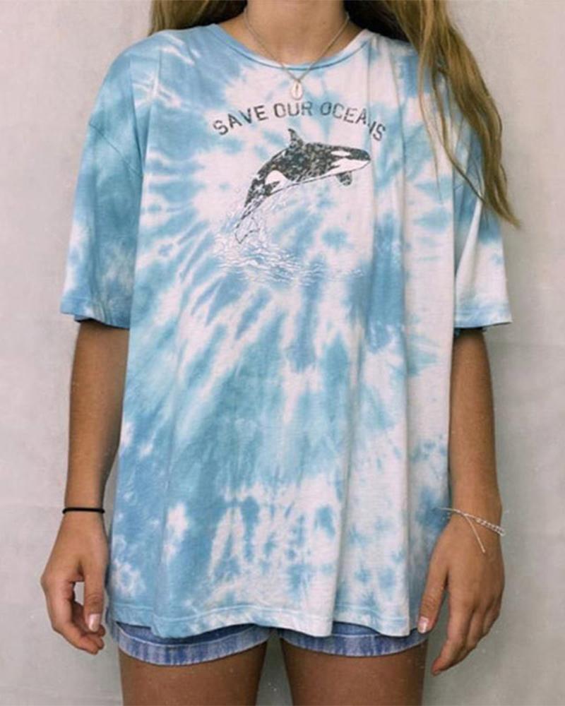 

Tie Dye Short Sleeve T-shirt, Blue