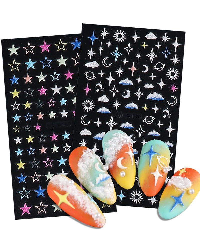 

1 Sheet Star / Moon / Heart Pattern Nail Art Sticker, Style1