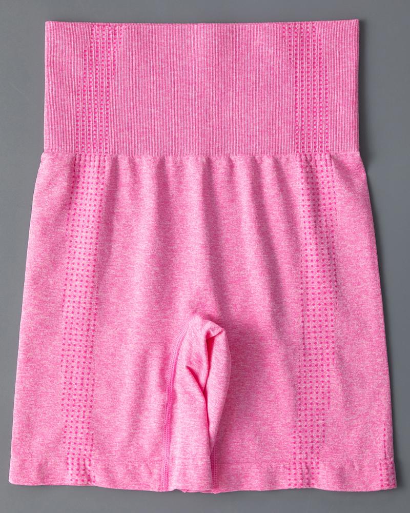 

Plain Skinny High Waist Sporty Short Pants, Pink