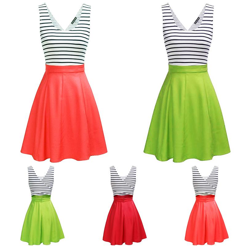 

Sexy Women's Fashion Cross Open Back Cocktail Vintage Inspired Rockabilly Swing Printed Dress, Red