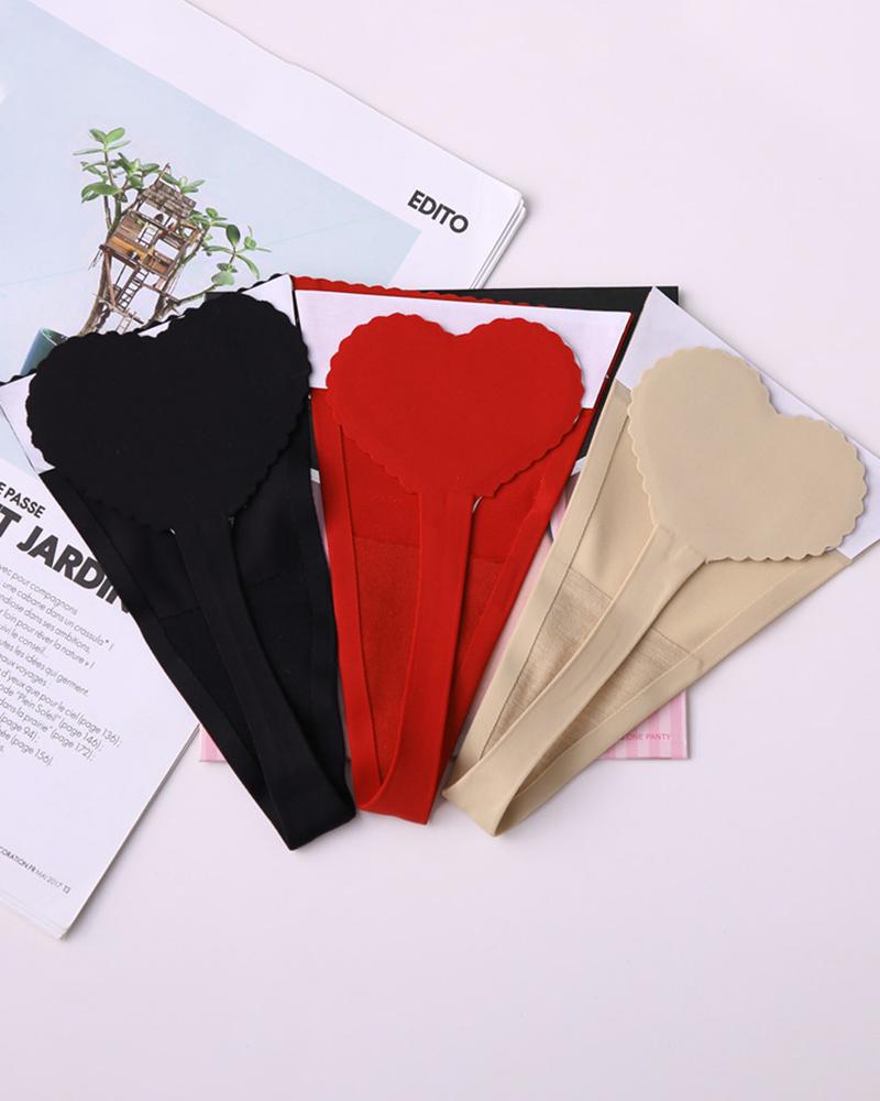 

Rimless Heart Shaped Thong Panty, Black