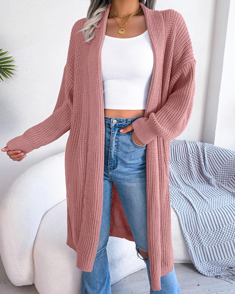 

Long Sleeve Shawl Collar Cardigan, Pink