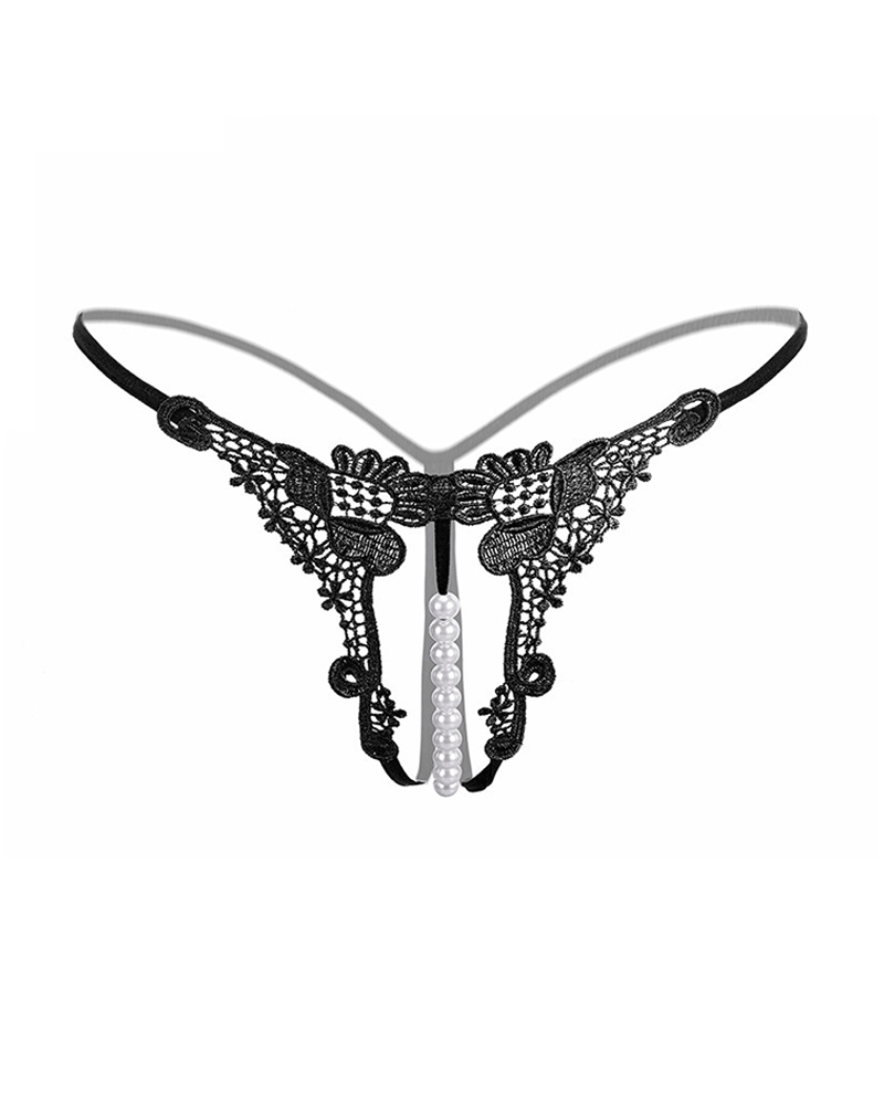 

Guipure Lace Beaded Thong, Style1