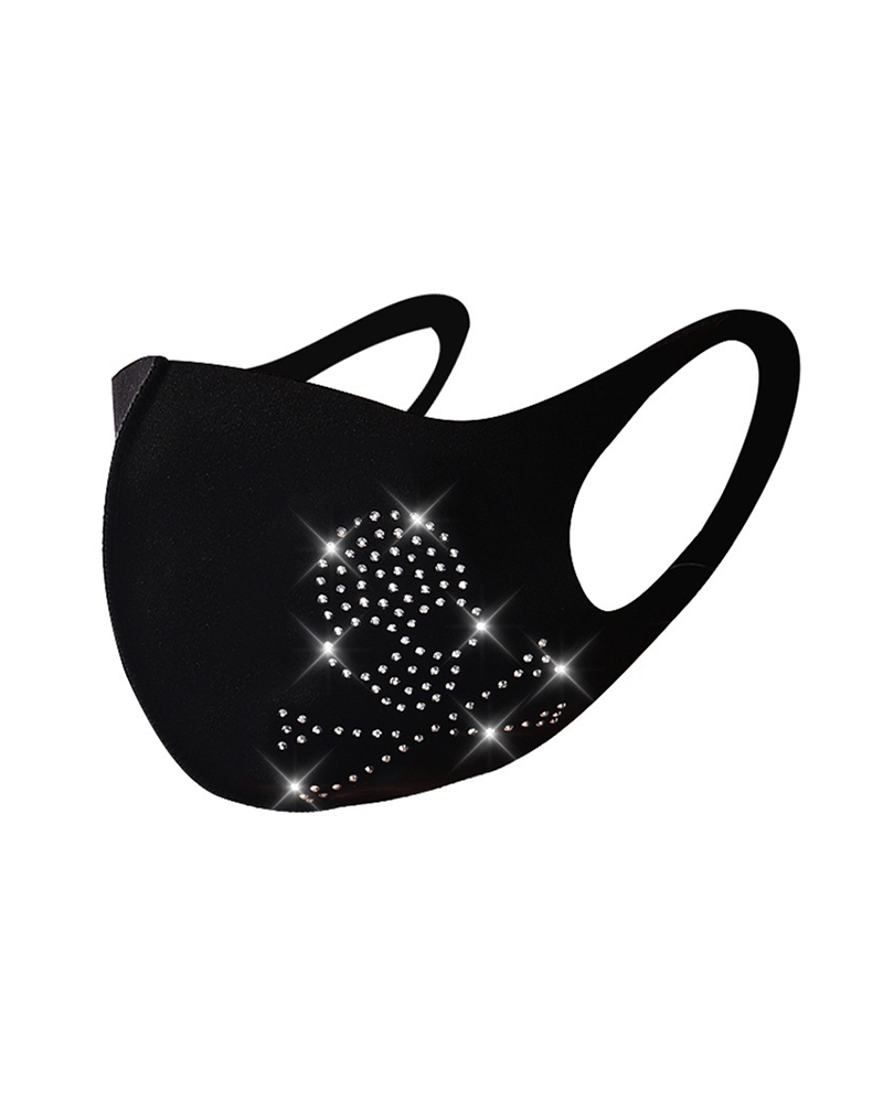 

Butterfly / Skeleton / Leaf / Cartoon Pattern Studded Breathable Face Mask, Style5