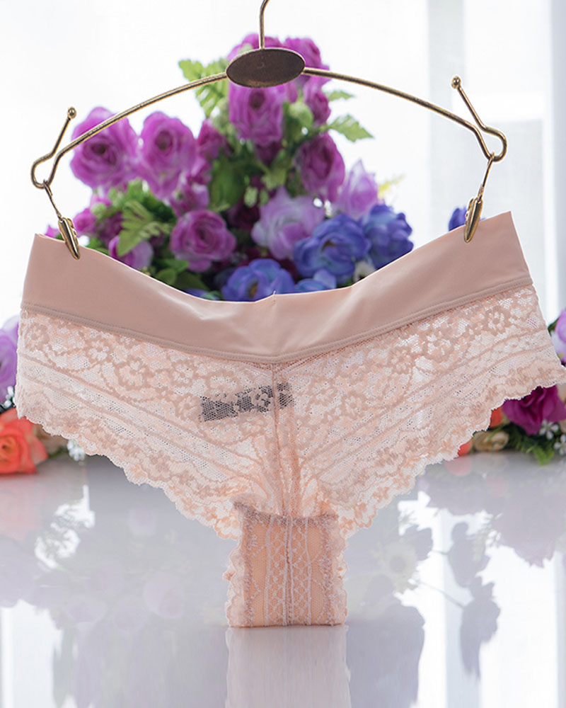 

Sexy G-string Floral Lace Thong, Nude