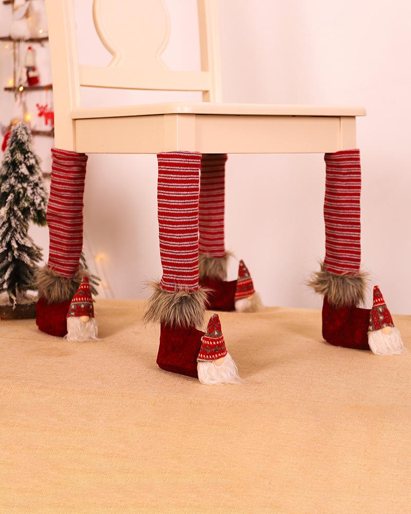 

Christmas Ornament Forester Table Leg Cover Restaurant Bar Chair Stool Table Decoration, Red