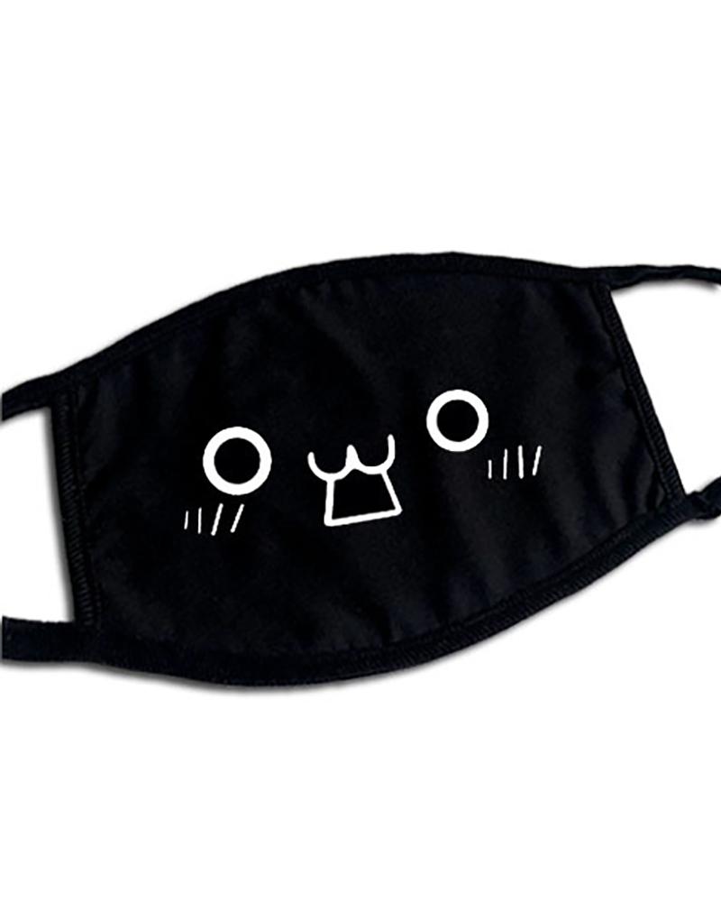 

Cute Phiz Print Ear Loop Breathable Mouth Mask, Style1