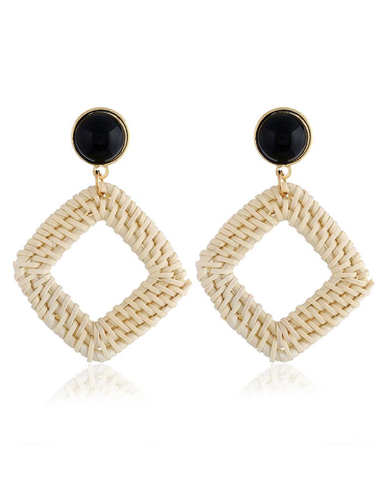 

1Pair Exaggerate Braided Geometric Pattern Earrings, Style2