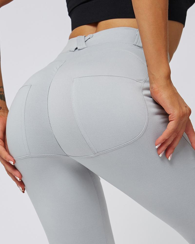 

Tummy Control Butt Lifting High Waist Yoga Pants, Gray