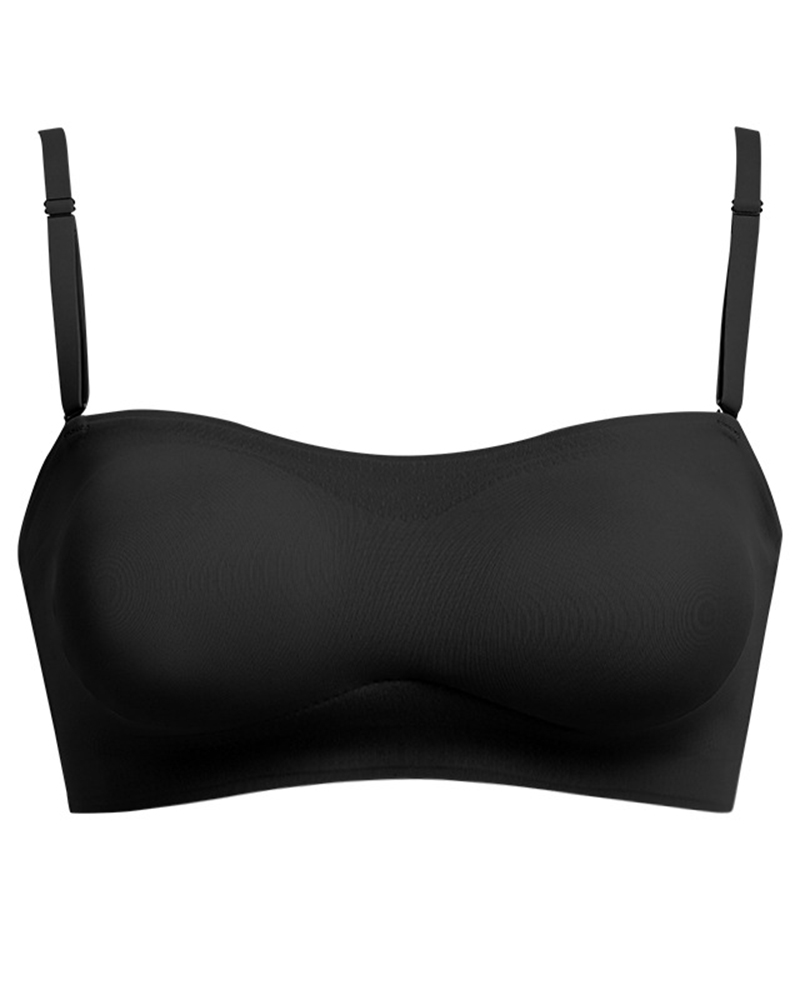 

Seamless Wireless Lifting Removeable Strap Bra, Black