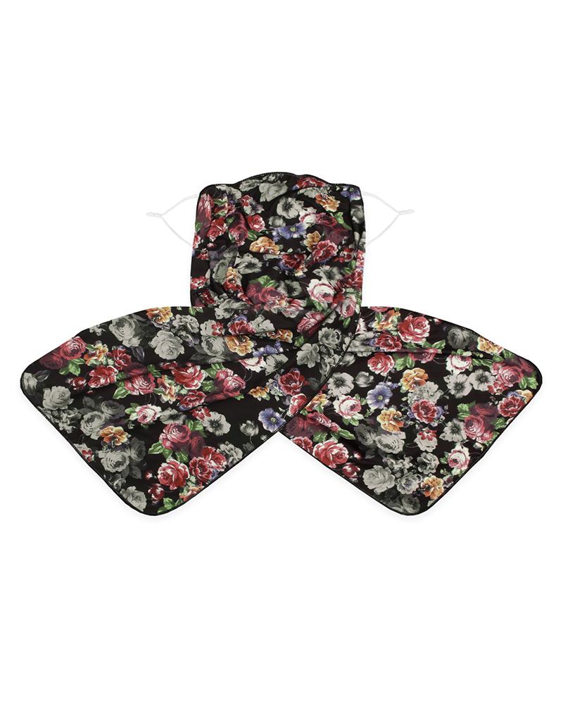 

Leaf / Flag / Leopard / Floral Print Breathable Scarf Face Mask, Black