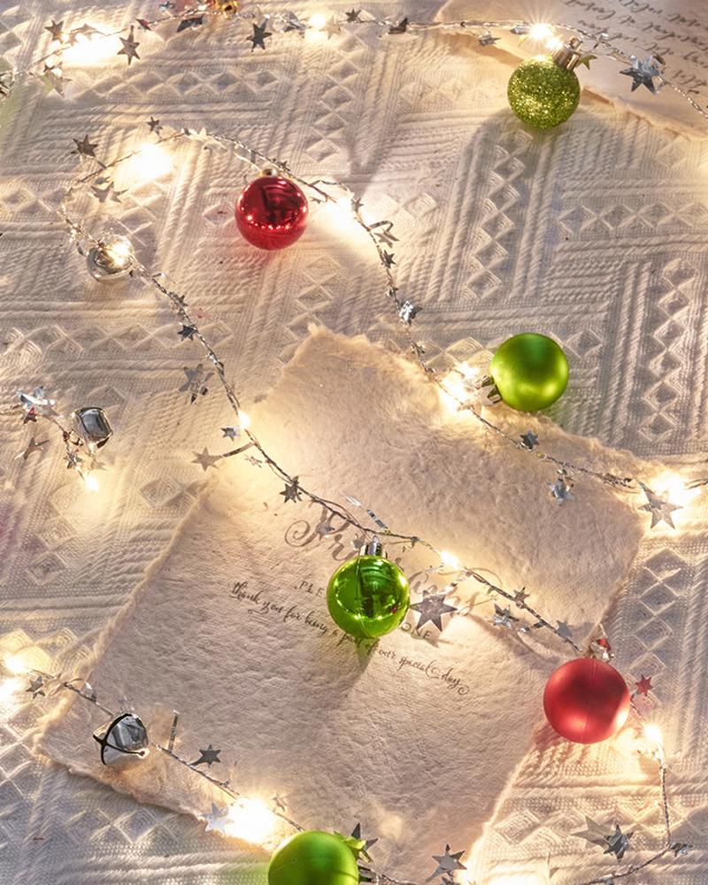 

1pc Christmas String Light 2M Battery Operated Jingle Bell LED String Light Holiday Garden Fireplace Christmas Tree New Year Decoration, Style4