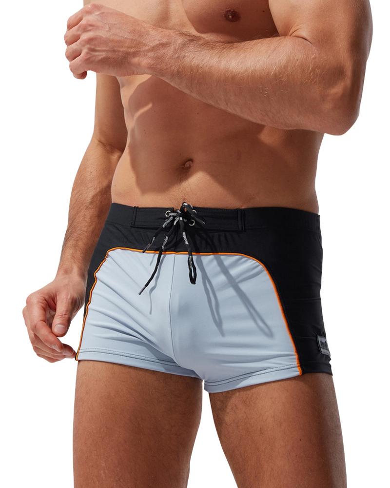

Color Block Drawstring Swim Underpants, Style1