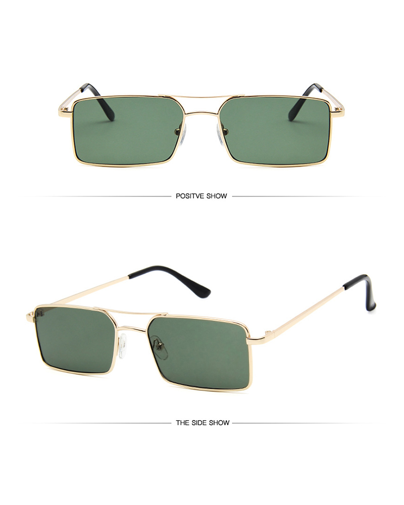 

1Pair Metal Frame Tinted Lens Sunglasses, Dark green