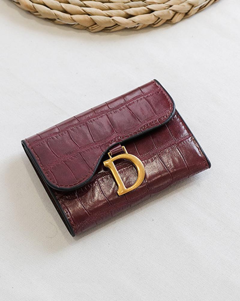 

Letter Decor Credit Card Wallet, Wine red