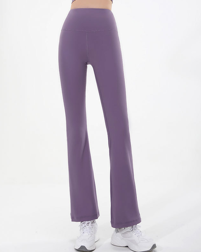 

High Waist Quick Dry Butt Lifting Workout Bootcut Yoga Pants, Purple