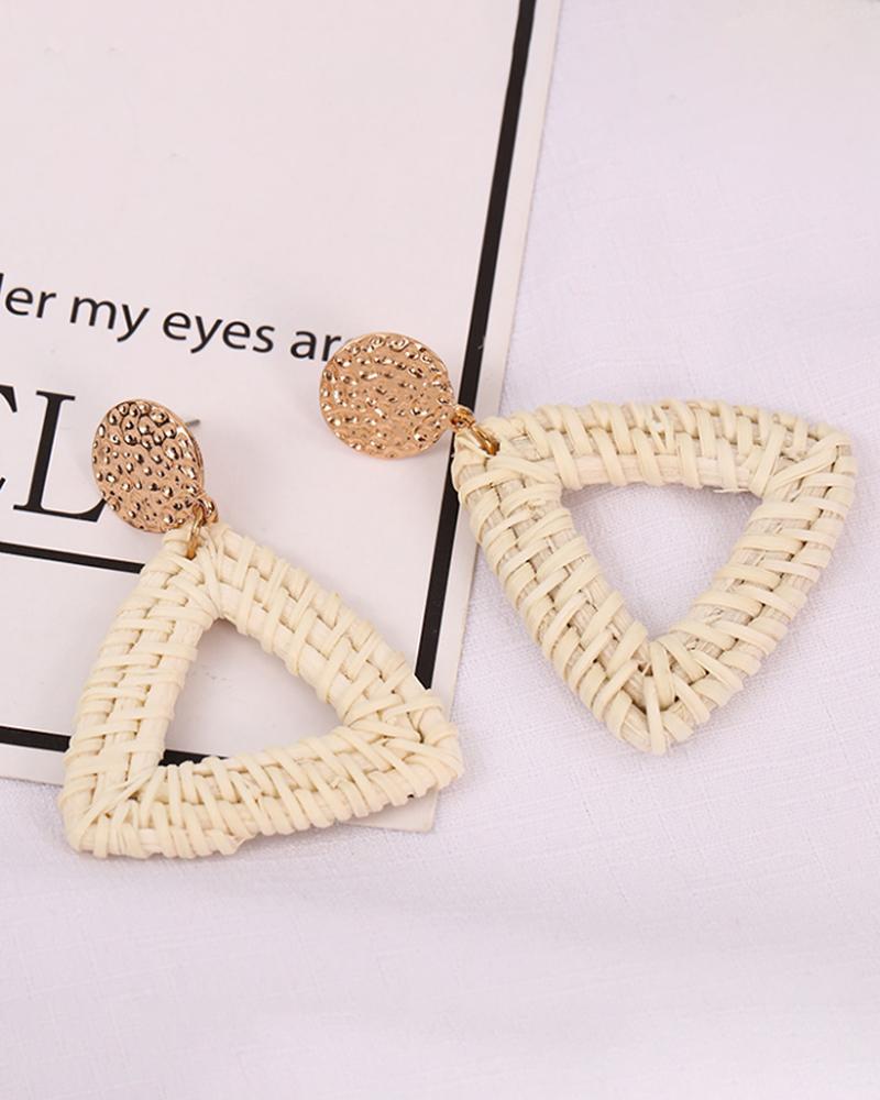 

1Pair Geo Shaped Braided Drop Earrings, Style4