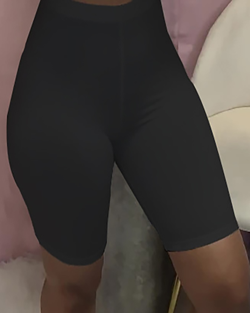 

High Waisted Butt Lifting Tummy Control Yoga Shorts, Black