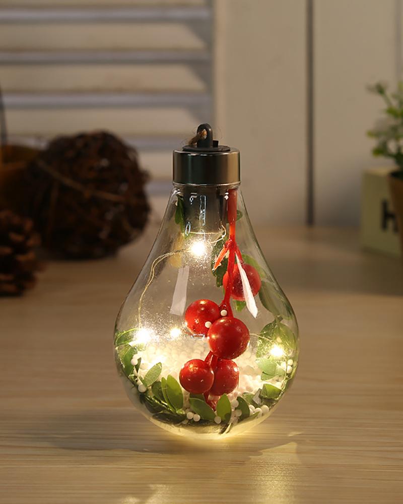 

Transparent Led Lights Christmas Theme Bulb Ornaments Creative Birthday Party Supplies Christmas Tree Ornaments, Style4