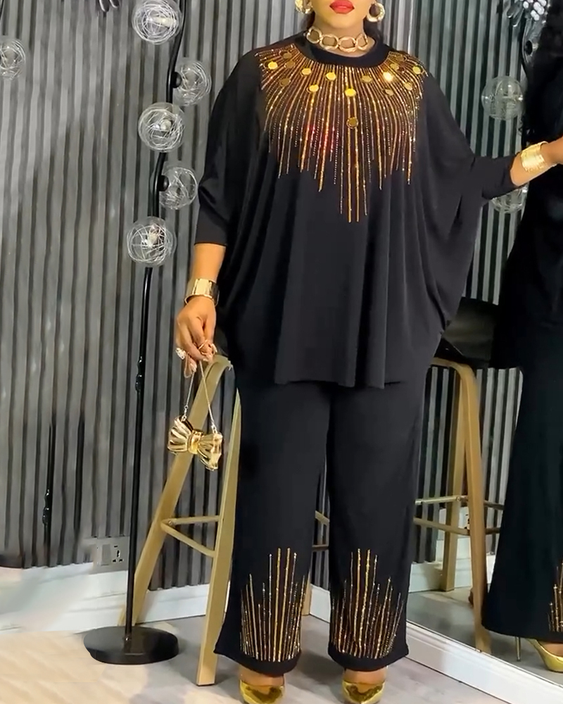 

Vestido midi casual com decote em V, mangas curtas e estampa de poá suíço., Black