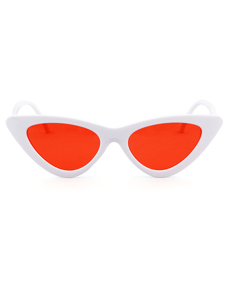 

1Pair Tinted Lens Retro Cat Eye Frame Sunglasses, Orange