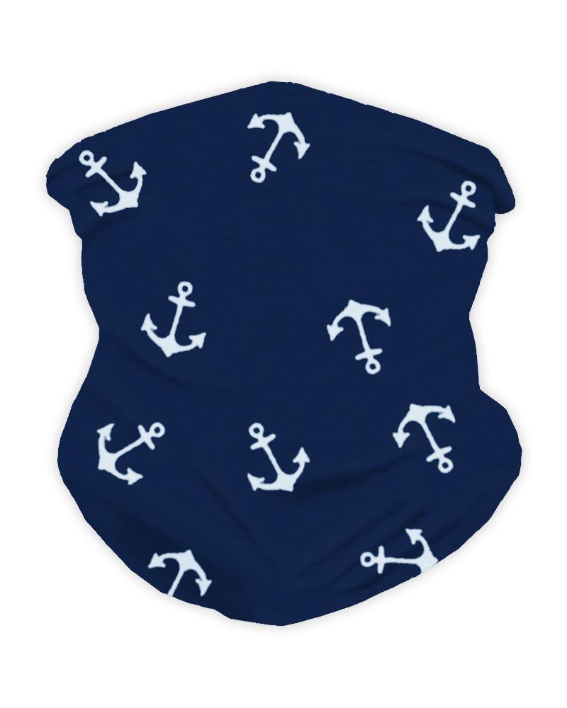 

Boat Anchor Print Breathable Face Bandana Magic Scarf Headwrap Balaclava, Purplish blue