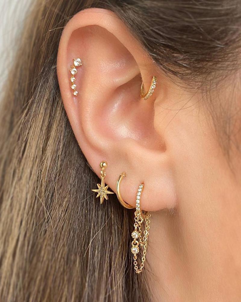 

1pcs Star Floral Shaped Ear Cuffs Earrings Set, Style3