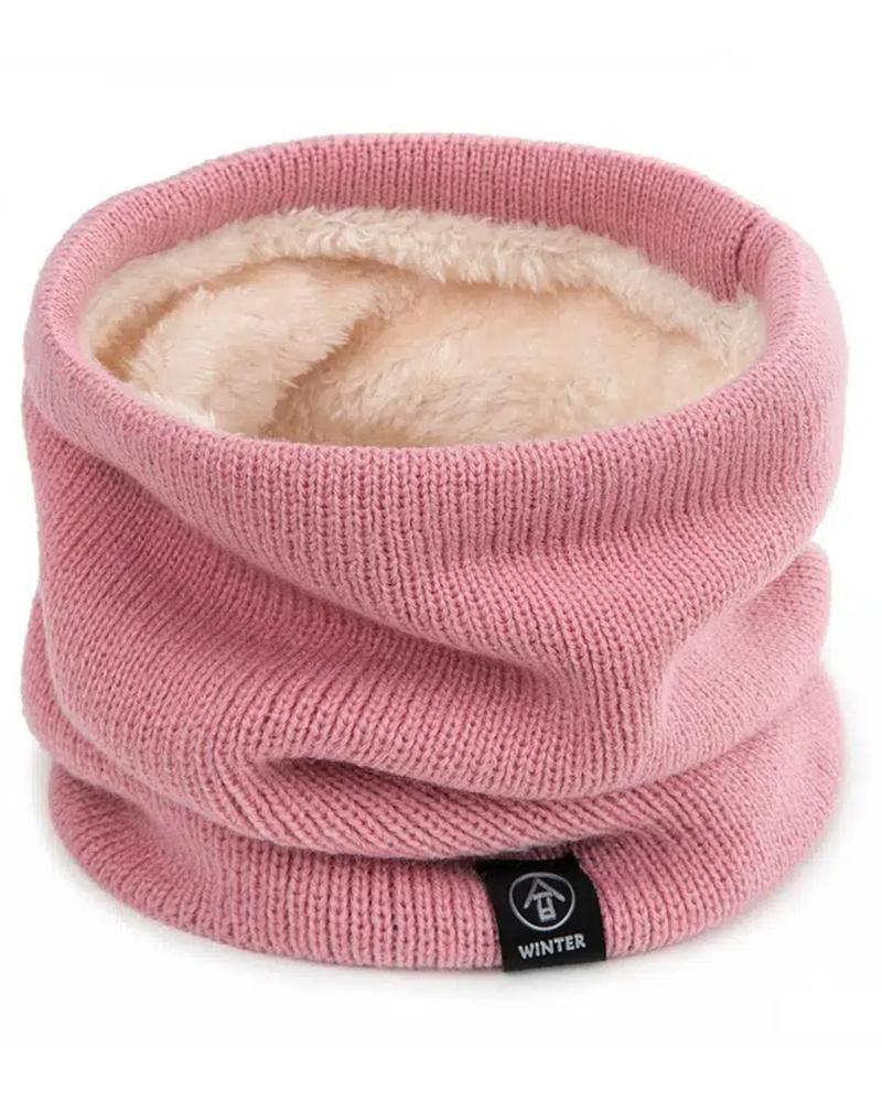 

Thermal Fleece Beanie Hat Snood Scarf Neck Warmer, Pink