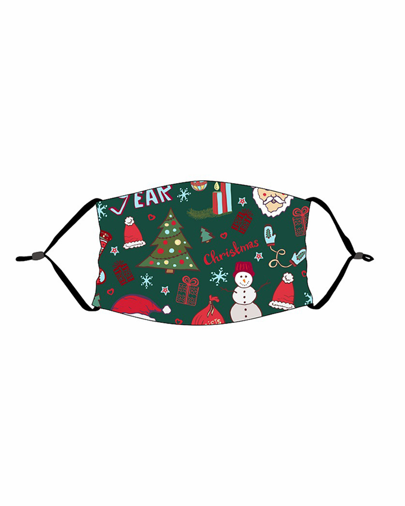 

Christmas Print PM 2.5 Face Mask For Kids, Style10