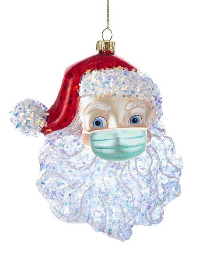 

Christmas Santa Wearing a Face Mask Ornament, Style3